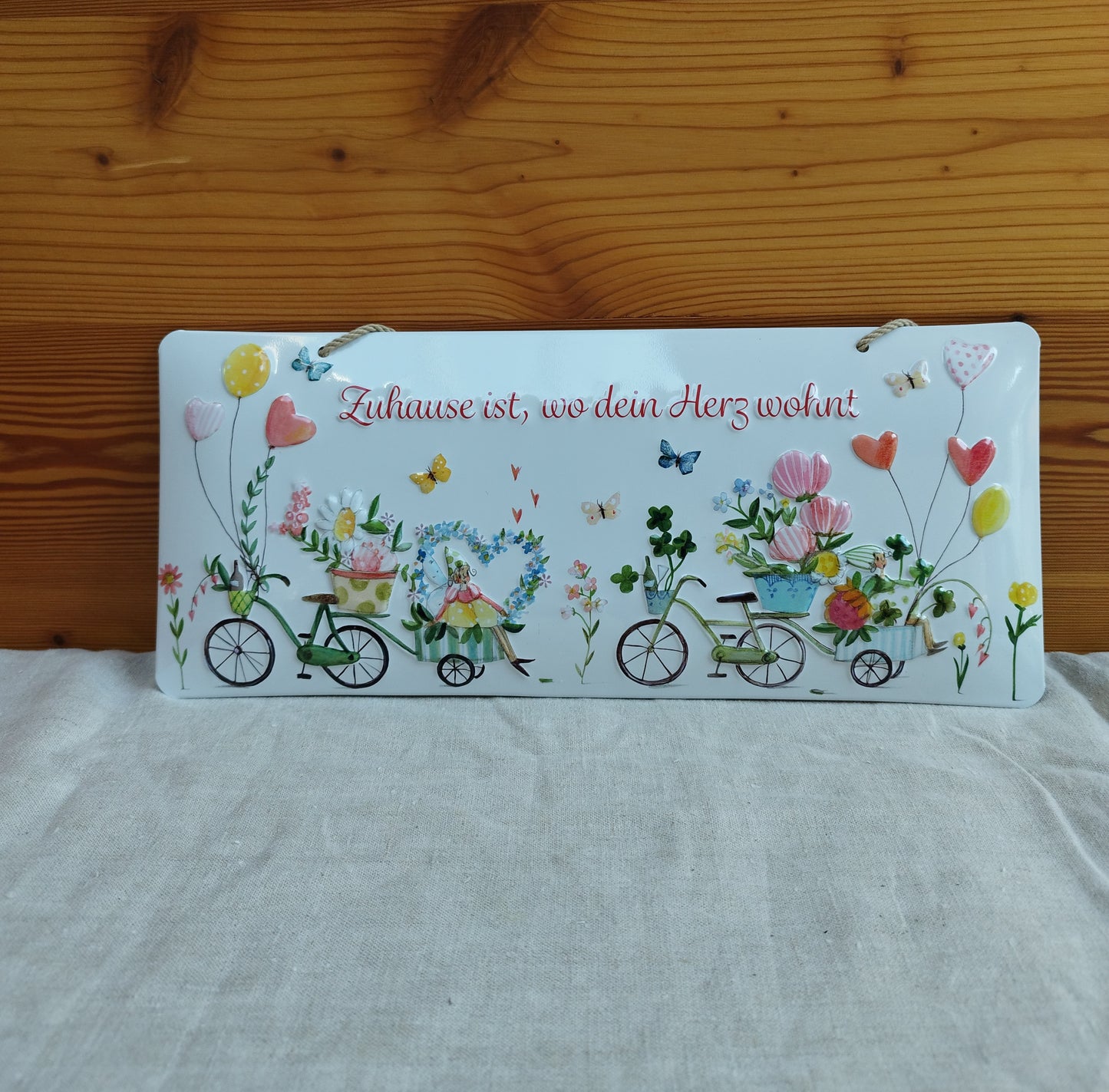 Blechschild "Zuhause ist, wo dein Herz wohnt"