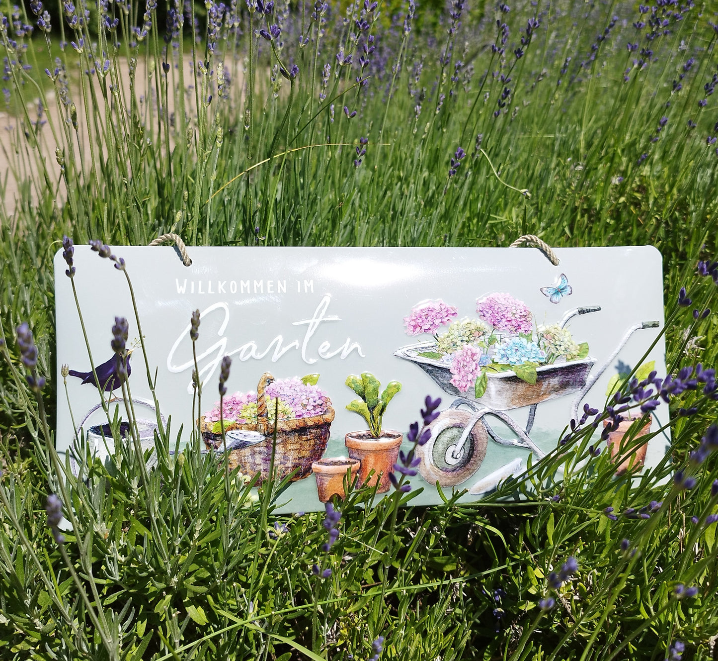 Blechschild "Willkommen im Garten"
