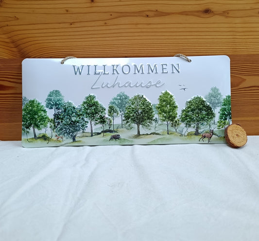 Blechschild "Willkommen zu Hause"