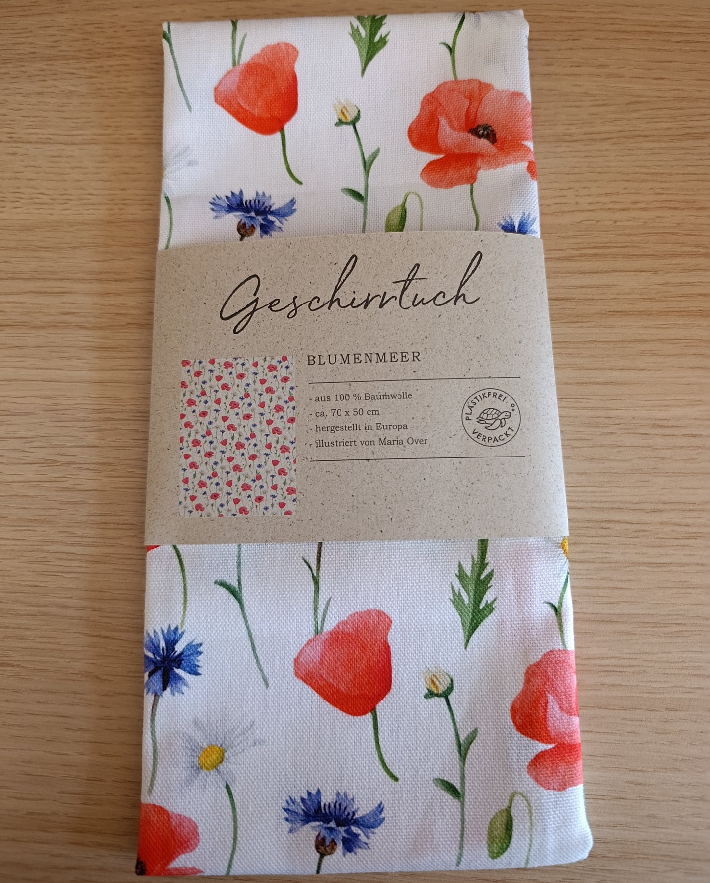 Geschirrtuch „Blumenmeer“ – Mohn, Kornblume & Margerite