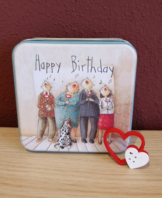 Geschenkdose „Happy Birthday“ – witzig gestaltet mit singenden Leuten