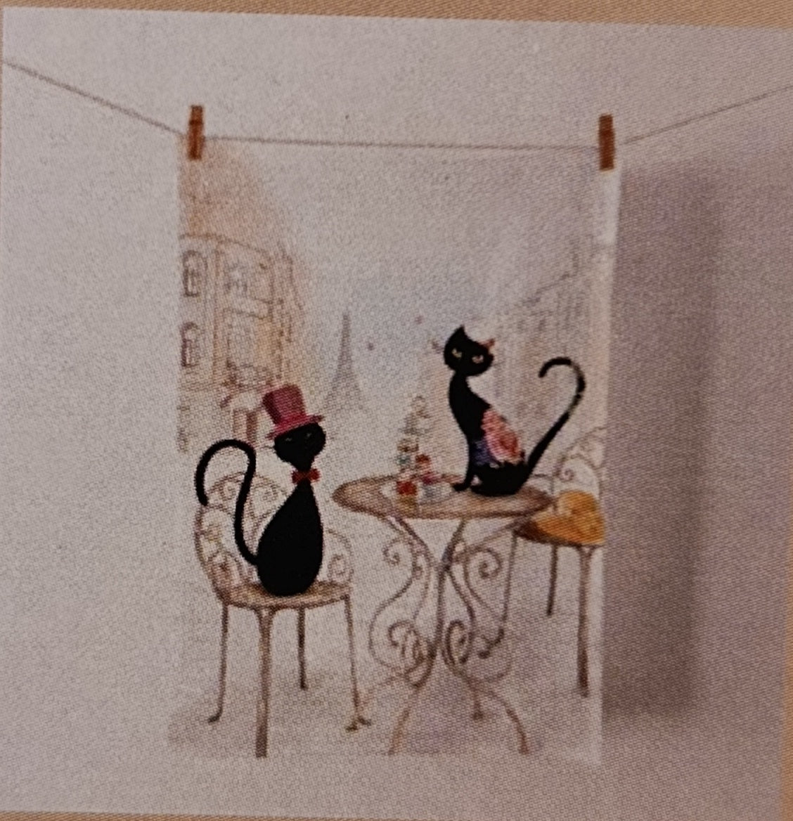 Geschirrtuch „Edle Katze zur Teestunde“