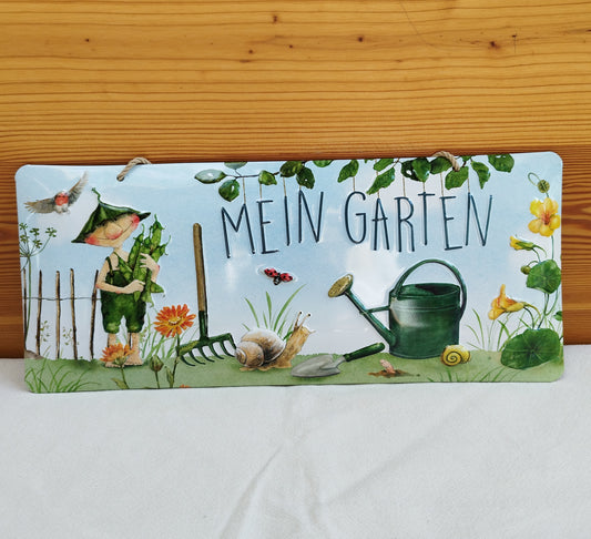 Blechschild "Mein Garten"