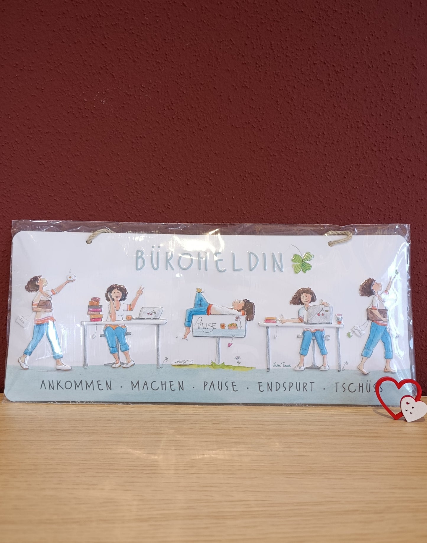 Blechschild „Büroheldin“