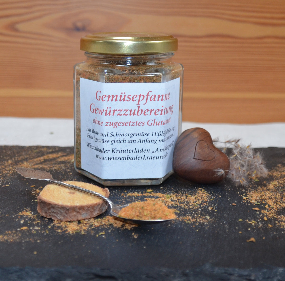 Gemüsepfanne-Gewürzzubereitung ohne zugesetztes Glutamat – Wiesenbader Kräuterladen *Am Kurpark*